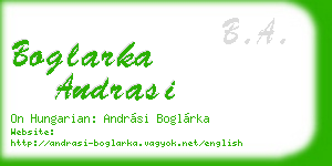 boglarka andrasi business card
