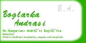 boglarka andrasi business card